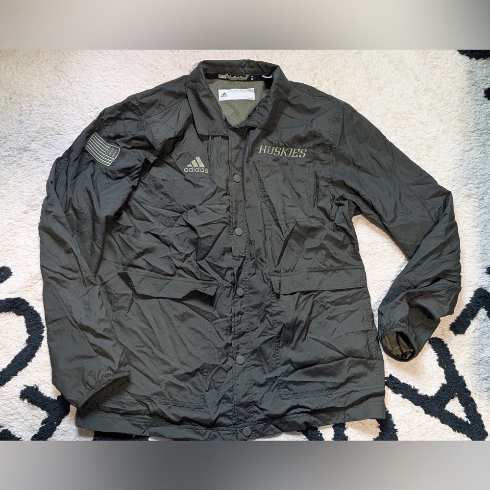 Adidas Washington Huskies Salute To Service Button Down Jacket